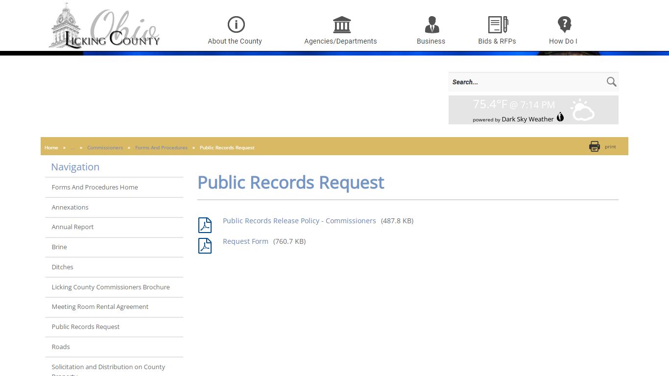 Licking County - Public Records Request