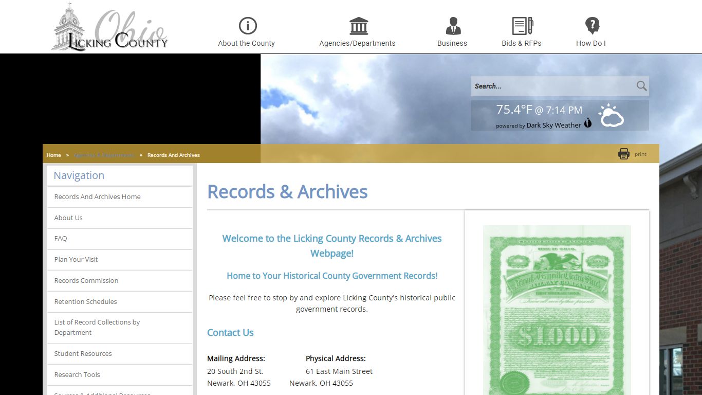 Licking County - Records And Archives