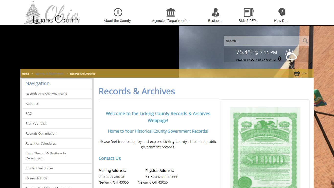 Licking County - Records And Archives